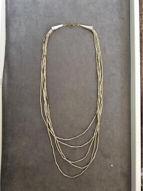 Layered Silver Beaded Necklace